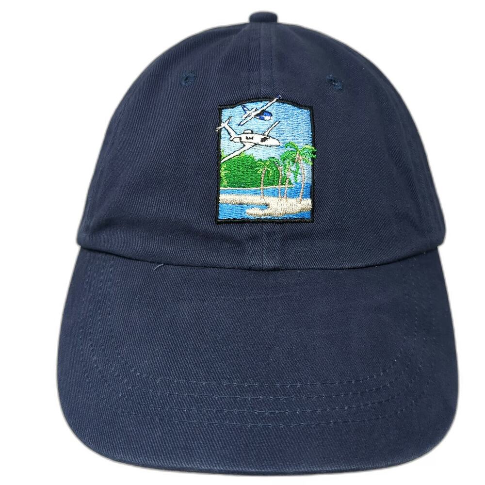 Anvil Baseball Cap Blue OSFM Air Journey Aviation Airplane Beach Slideback Hat